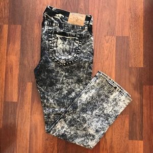 True Religion Black Acid Wash Jeans